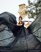 Load image into Gallery viewer, Black Halter Style Parachute Dress